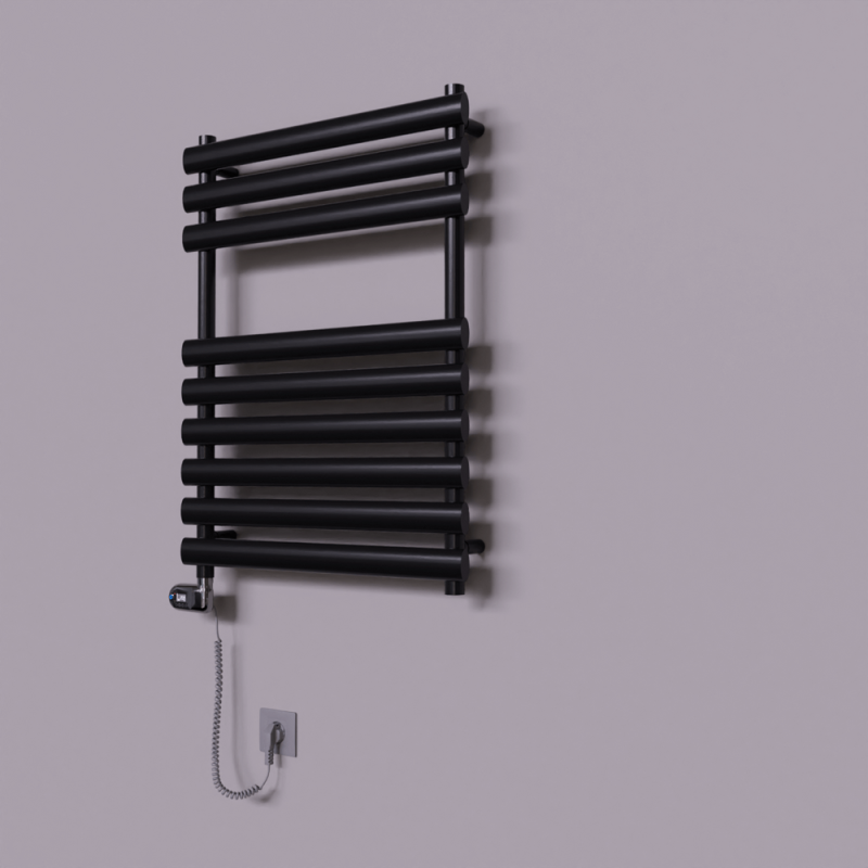 Volga Dekoratif Elektrikli Havlupan 600x800 Siyah (Thesis Termostat) 600W - 1VOL06000800B3TE2060