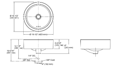 Kohler Lavabo Vox Çanak Beyaz - Thumbnail 10KOH14800-000