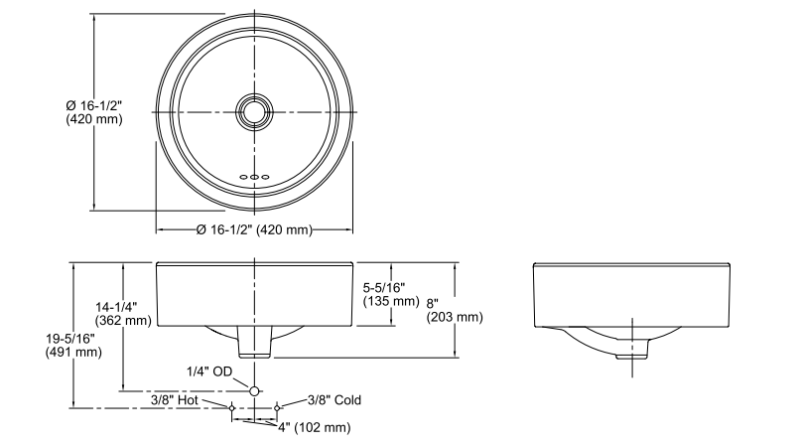 Kohler Lavabo Vox Çanak Beyaz - 10KOH14800-000