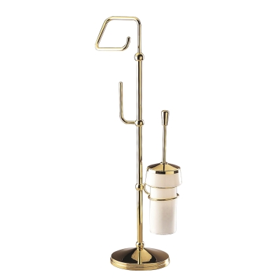 WINDISCH - Windisch Ayaklı Tuvalet Kağıtlık + Tuvalet Fırçalık Altın 89120O