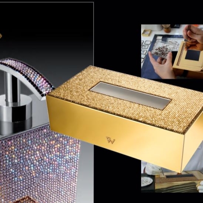 WINDISCH - Windisch Kleenex Kutusu Swarovski Kristal /Altın 87539O (1)