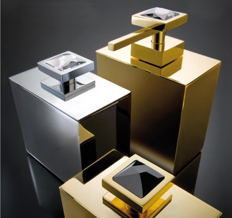 Windisch Sıvı Sabunluk Moonlight Square Swarovski Kristal / Altın 90501OB - 20AKS90501OB