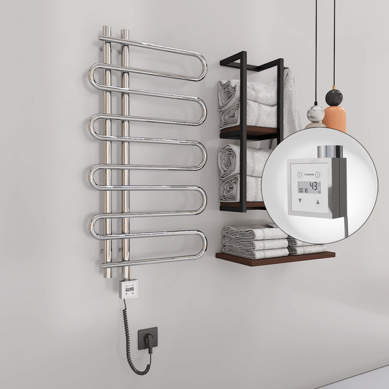 ZANTE Elektrikli Havlupan 500x1000 Krom (KTX3 Termostat) 200W Spiral Kablolu - 1ZTE05001000K1PE7020-K