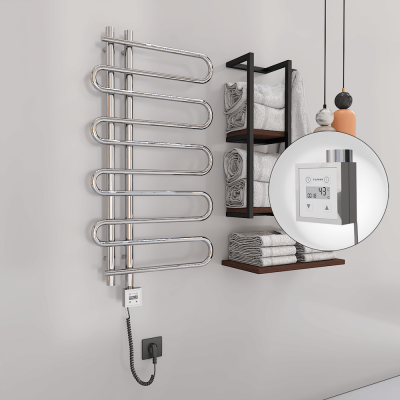 Radiva - ZANTE Elektrikli Havlupan 500x1000 Krom (KTX3 Termostat) 200W Spiral Kablolu - 500