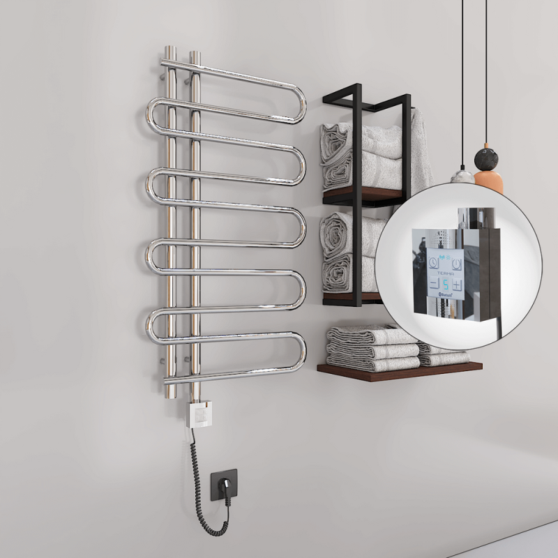 ZANTE Elektrikli Havlupan 500x1000 Krom (KTX4 Termostat) 200W Spiral Kablolu - 1ZTE05001000K1PEC020-K