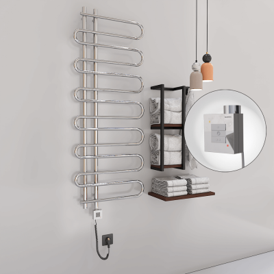 Radiva - ZANTE Elektrikli Havlupan 600x1400 Krom (KTX1 Termostat) 300W Spiral Kablolu (1)