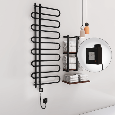Radiva - ZANTE Elektrikli Havlupan 600x1400 Siyah (KTX1 Termostat) 600W Spiral Kablolu (1)