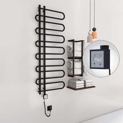 Radiva - ZANTE Elektrikli Havlupan 600x1400 Siyah (KTX3 Termostat) 600W Spiral Kablolu (1)