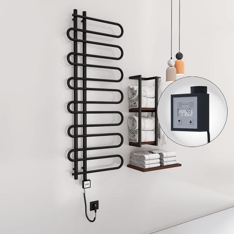 ZANTE Elektrikli Havlupan 600x1400 Siyah (KTX3 Termostat) 600W Spiral Kablolu - 1ZTE06001400B3ME7060-K