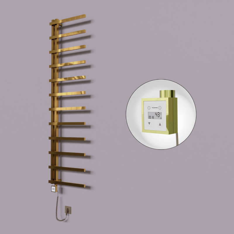 Zap Dekoratif Elektrikli Havlupan 500x1150 Altın (KTX3 Termostat) 200W Spiral Kablolu - 1ZAP05001150K2PE7020-K