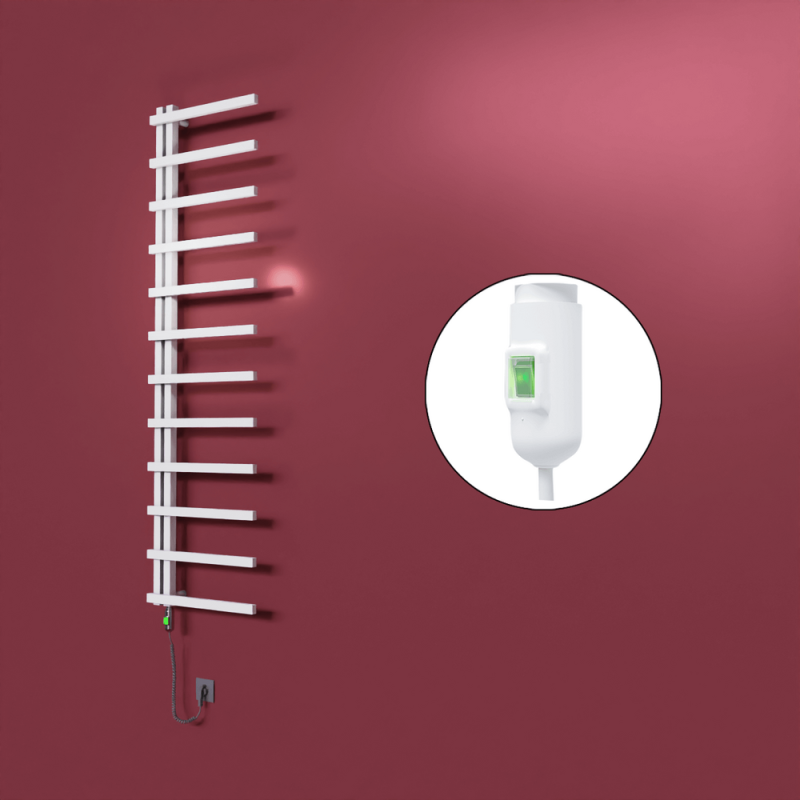 Zap Dekoratif Elektrikli Havlupan 500x1150 Beyaz (On/Off Düğmeli) 300W - 1ZAP05001150B1TE1030