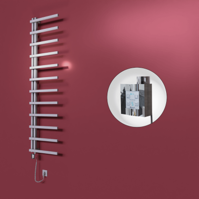 Radiva - Zap Dekoratif Elektrikli Havlupan 500x1150 Gri (KTX4 Termostat) 300W Spiral Kablolu