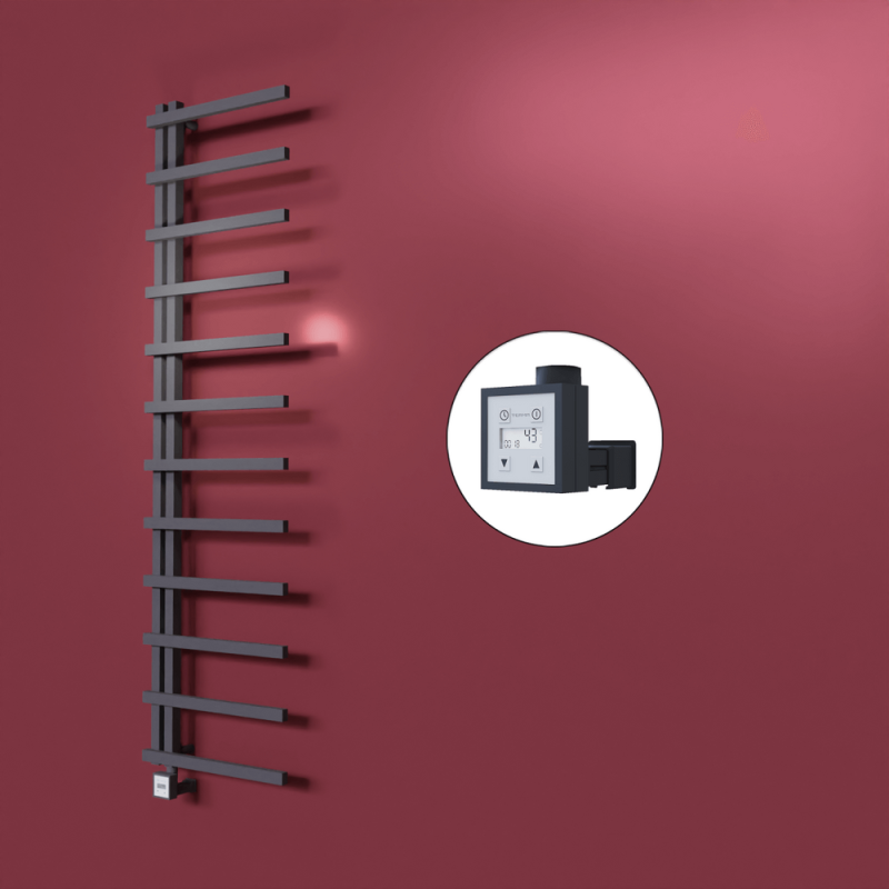 Zap Dekoratif Elektrikli Havlupan 500x1150 Koyu Antrasit (KTX3 Termostat) 300W - 1ZAP05001150B6TE7030