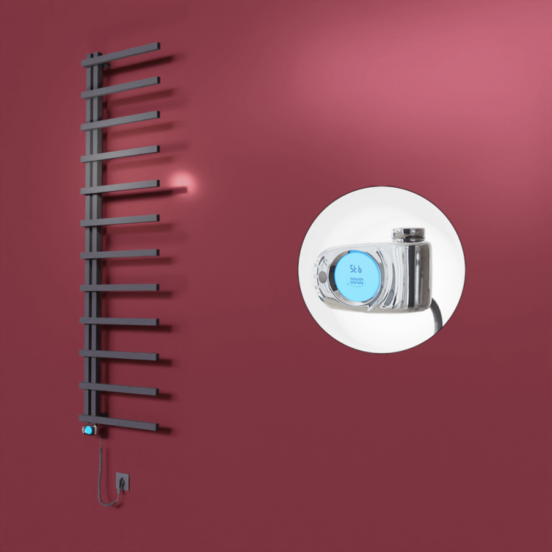 Zap Dekoratif Elektrikli Havlupan 500x1150 Koyu Antrasit (Musa Termostat) 300W - 1ZAP05001150B6TE3030