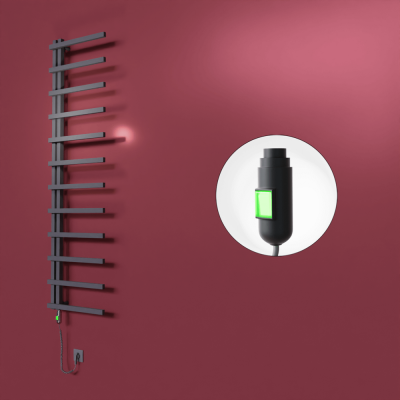 Radiva - Zap Dekoratif Elektrikli Havlupan 500x1150 Koyu Antrasit (On/Off Düğmeli) 300W (1)