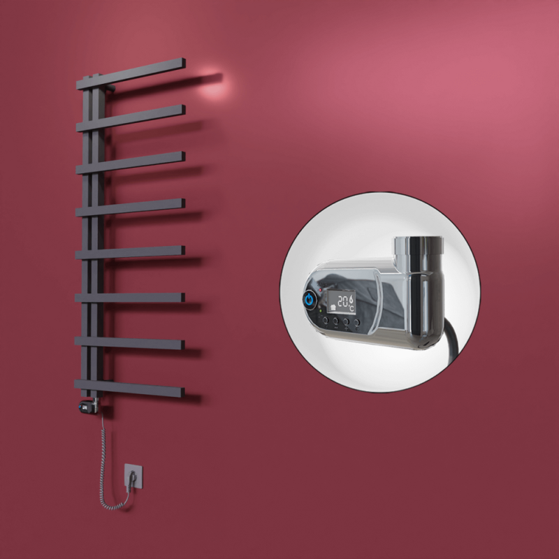 Zap Dekoratif Elektrikli Havlupan 500x1150 Koyu Antrasit (Thesis Termostat) 300W - 1ZAP05001150B6TE2030