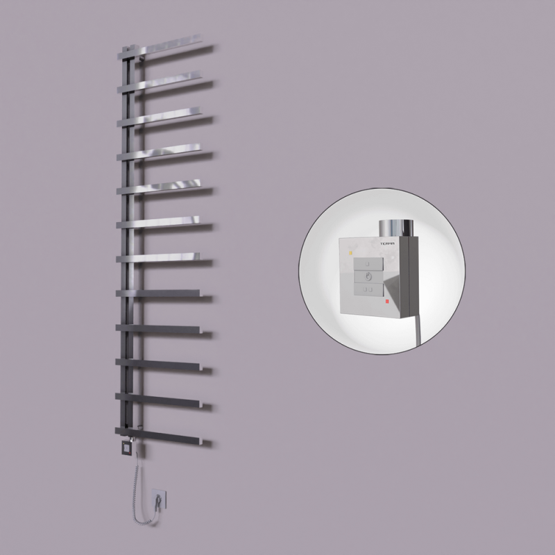 Zap Dekoratif Elektrikli Havlupan 500x1150 Krom (KTX1 Termostat) 200W Spiral Kablolu - 1ZAP05001150K1PEB020-K