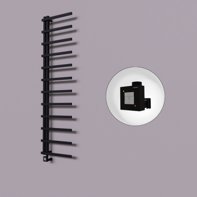 Radiva - Zap Dekoratif Elektrikli Havlupan 500x1150 Siyah (KTX1 Termostat) 300W