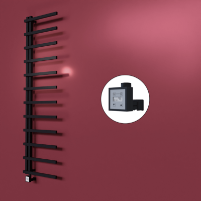 Radiva - Zap Dekoratif Elektrikli Havlupan 500x1150 Siyah (KTX3 Termostat) 300W