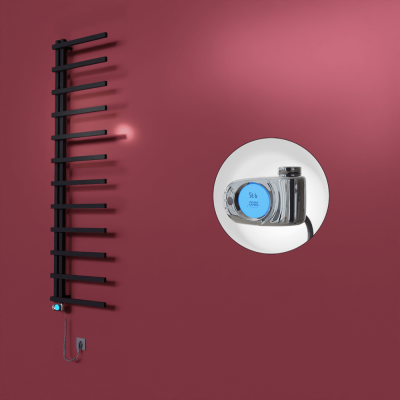 Radiva - Zap Dekoratif Elektrikli Havlupan 500x1150 Siyah (Musa Termostat) 300W