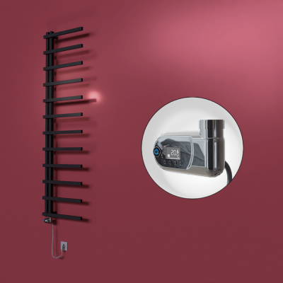 Radiva - Zap Dekoratif Elektrikli Havlupan 500x1150 Siyah (Thesis Termostat) 300W