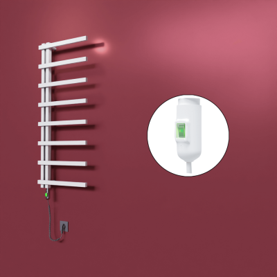 Radiva - Zap Dekoratif Elektrikli Havlupan 500x1800 Beyaz (On/Off Düğmeli) 600W - 500