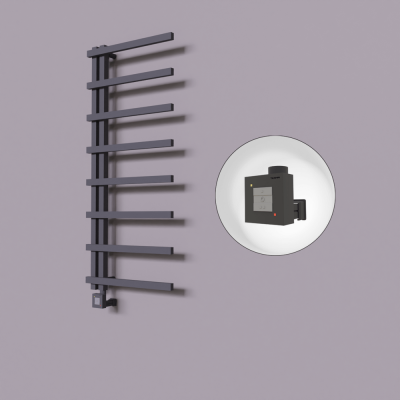Radiva - Zap Dekoratif Elektrikli Havlupan 500x1800 Koyu Antrasit (KTX1 Termostat) 600W - 500