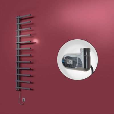 Radiva - Zap Dekoratif Elektrikli Havlupan 500x1800 Koyu Antrasit (Thesis Termostat) 600W