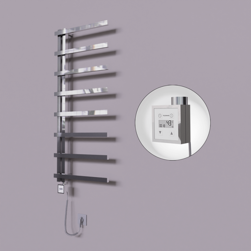 Zap Dekoratif Elektrikli Havlupan 500x1800 Krom (KTX3 Termostat) 300W Spiral Kablolu - 1ZAP05001800K1PE7030-K