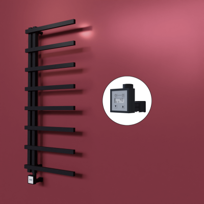 Radiva - Zap Dekoratif Elektrikli Havlupan 500x1800 Siyah (KTX3 Termostat) 600W (1)