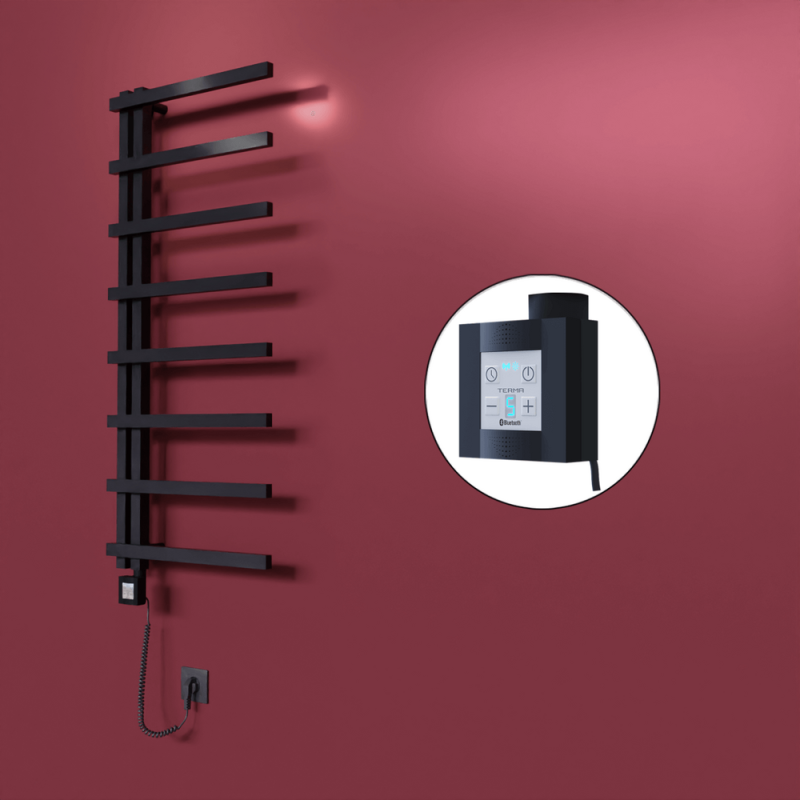 Zap Dekoratif Elektrikli Havlupan 500x1800 Siyah (KTX4 Termostat) 600W Spiral Kablolu - 1ZAP05001800B3TEC060-K