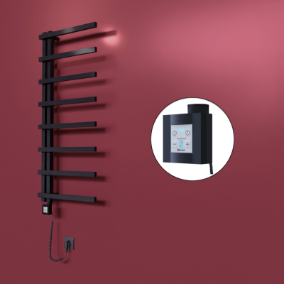 Radiva - Zap Dekoratif Elektrikli Havlupan 500x1800 Siyah (KTX4 Termostat) 600W Spiral Kablolu