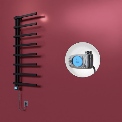 Radiva - Zap Dekoratif Elektrikli Havlupan 500x1800 Siyah (Musa Termostat) 600W