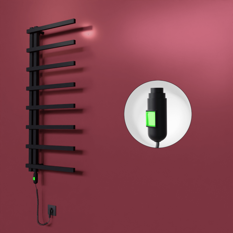 Zap Dekoratif Elektrikli Havlupan 500x1800 Siyah (On/Off Düğmeli) 600W - 1ZAP05001800B3TE1060